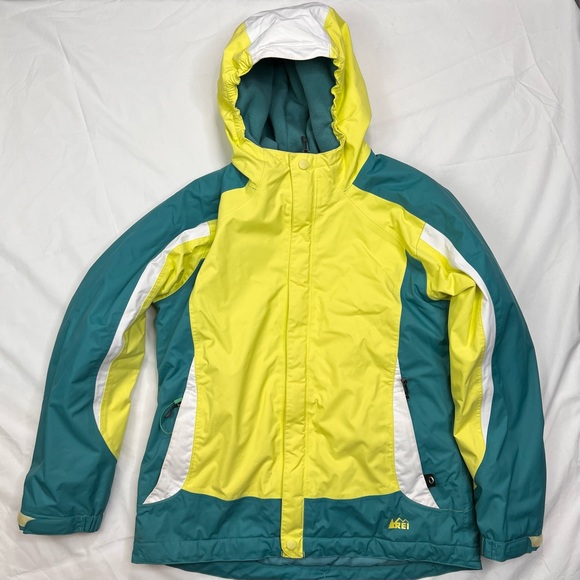 REI Other - REI JACKET Girls size XL Green Yellow Color Hooded Rn 37249 A050222